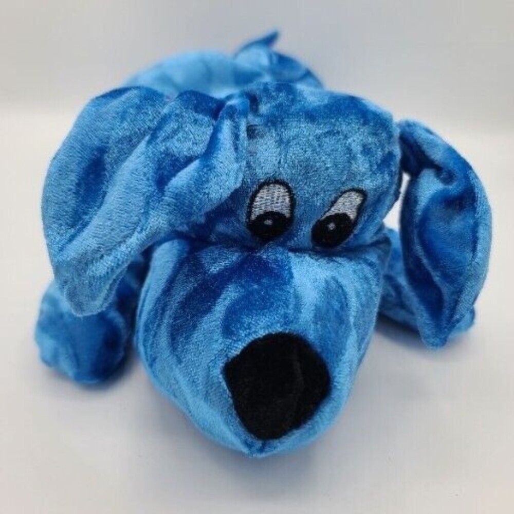 National Prize & Toys Puppy Dog Plush Blue Velvety Stuffed Animal Toy